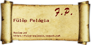 Fülöp Pelágia névjegykártya